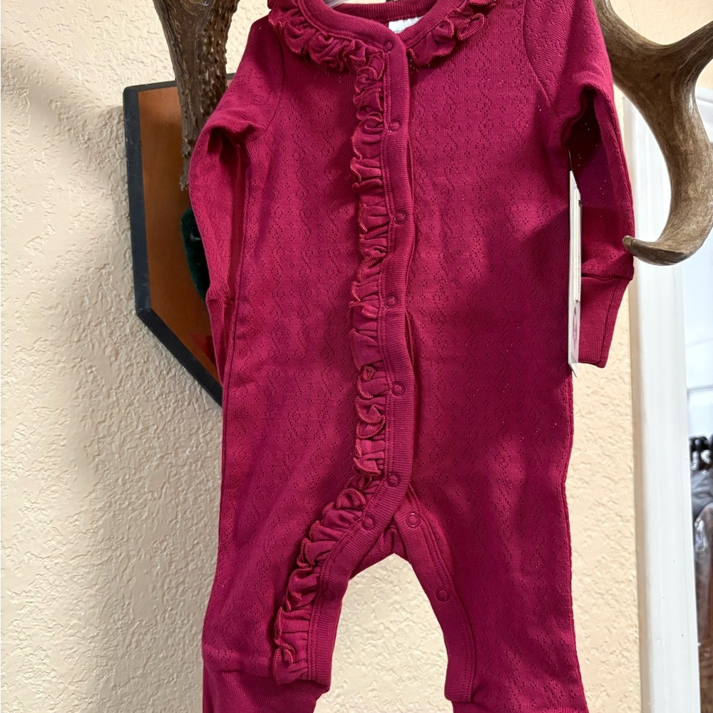 Gerber Ruffled Magenta Kids One Piece